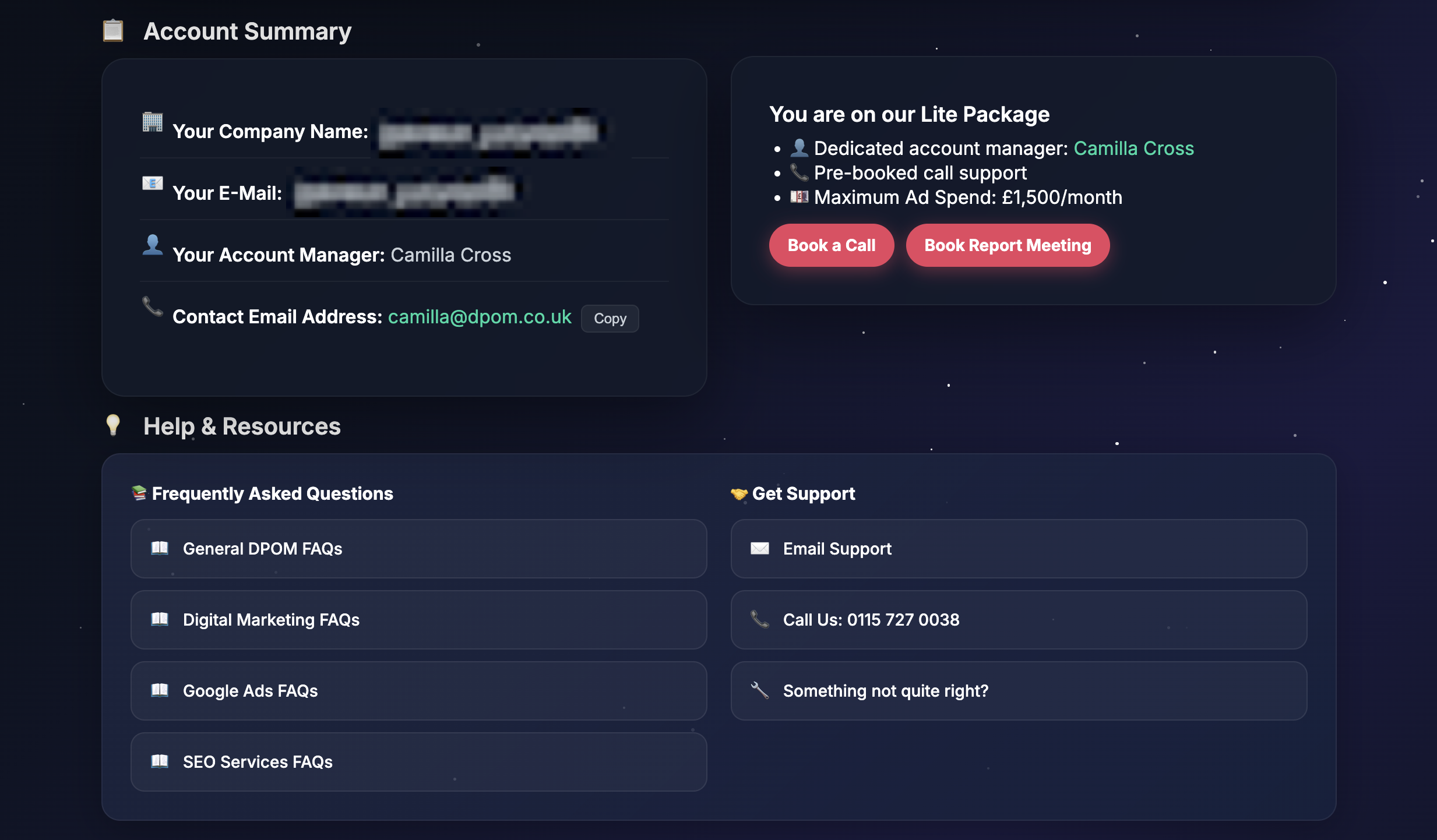 Client Portal Account Summary
